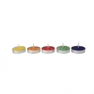 10 pack colour tea light candles 
